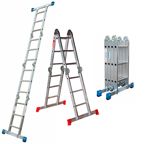 Лестница-трансформер 100 кг, 2.42 м, 4х2 ст. (сер. - 4022)