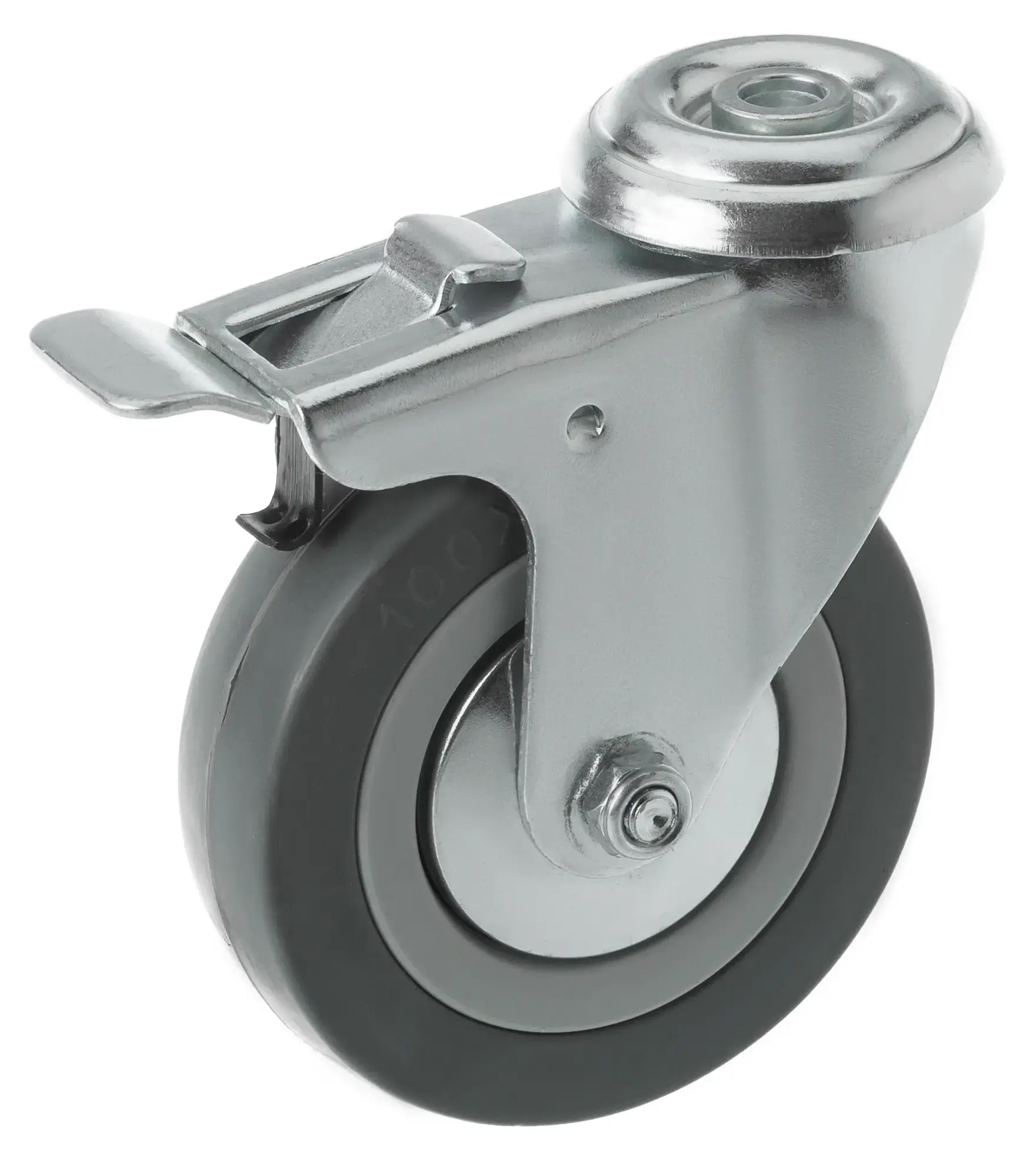 SChgb 42 - Аппаратное колесо 100 мм (под болт, поворотн., тормоз, подш. скольж.)