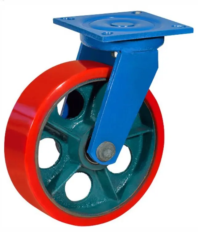 SHpo95 - Сверхбольшегрузное полиуретановое колесо 300 мм, 1000 кг (площадка, поворотн., шарикоподш.)