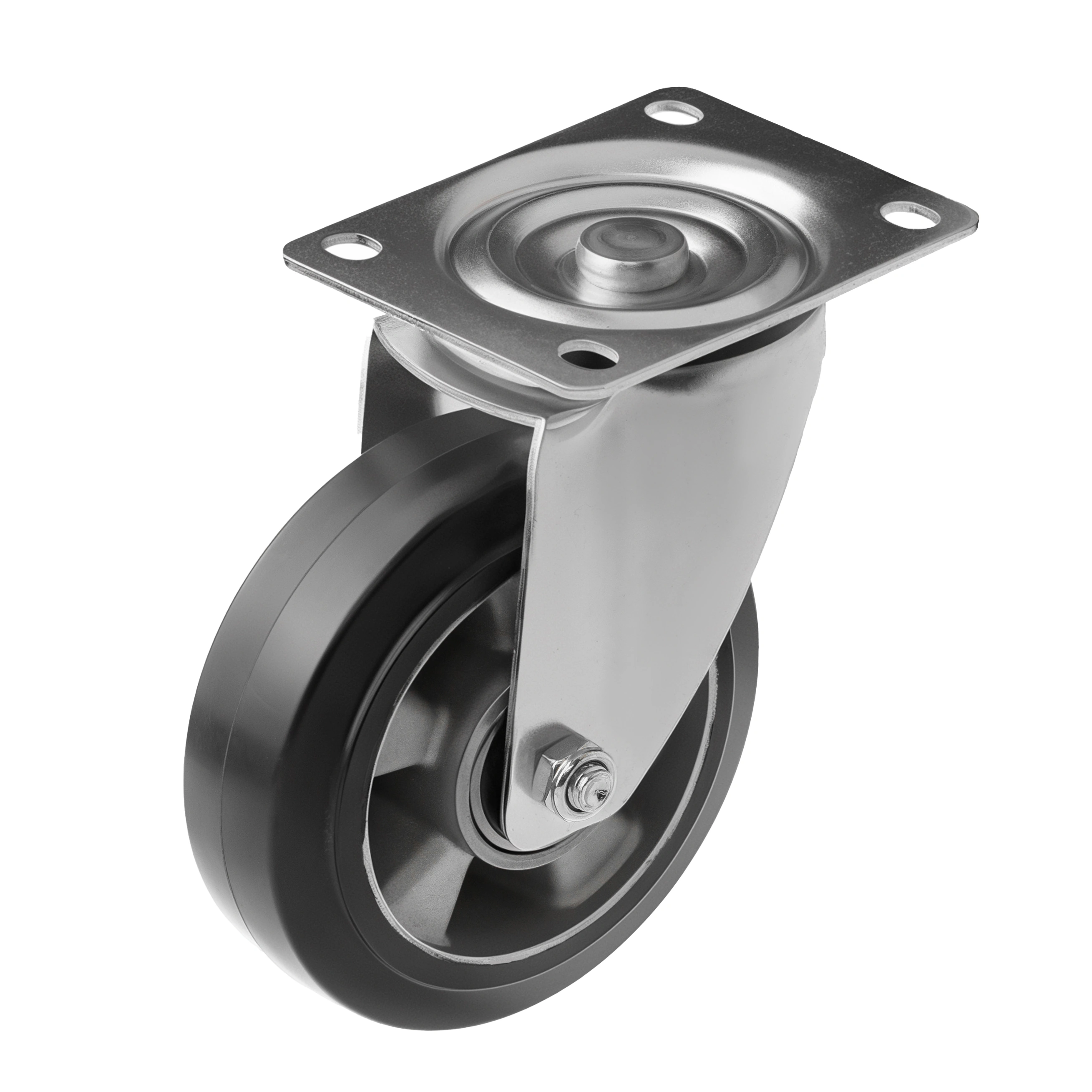 SCDL 63 EU - Большегрузное колесо с алюминиевым ободом 150 мм (поворот., площадка, черная резина, шарикоподш.)